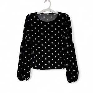 Women’s S Black and White Polka Dot Women's Top